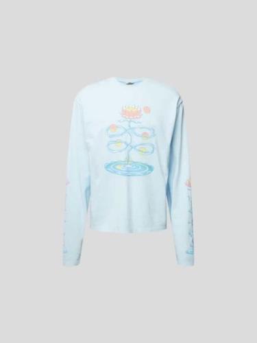 GmbH Sweatshirt mit Motiv-Print in Hellblau, Größe L