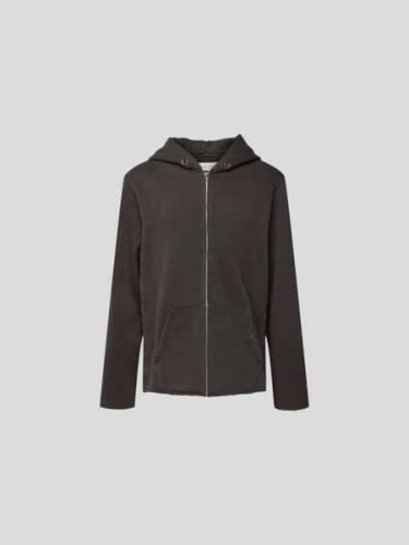 Les Tien Sweatjacke mit ausgefransten Abschlüssen in Black, Größe L