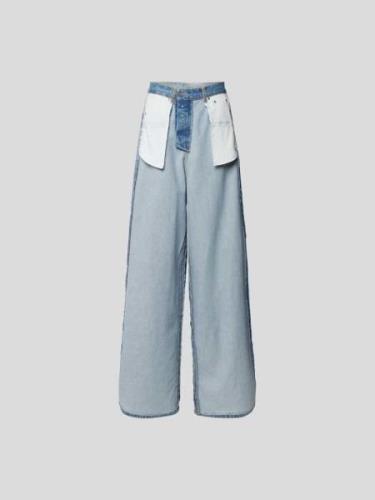 VETEMENTS Baggy Fit Jeans im Inside-Out-Design in Hellblau, Größe 25