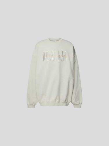 VETEMENTS Oversized Sweatshirt mit Label-Detail in Offwhite, Größe L