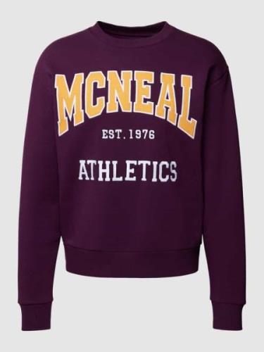 MCNEAL Sweatshirt mit Label-Print in Aubergine, Größe S