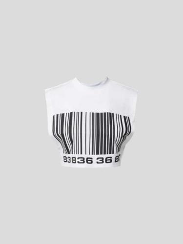 VTMNTS Cropped T-Shirt mit Label-Print in Weiss, Größe L