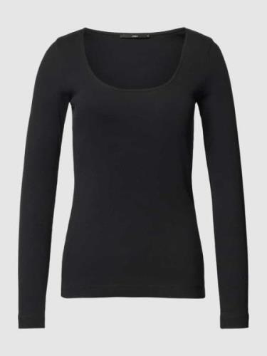 Lanius Longsleeve mit tiefem Rundhalsausschnitt in Black, Größe 38