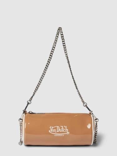 Von Dutch Handtasche mit Label-Print Modell 'LESLY' in Beige, Größe 1