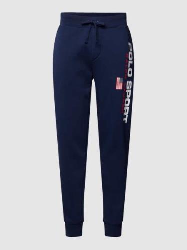 POLO SPORT Sweatpants mit Label-Print in Marine, Größe S