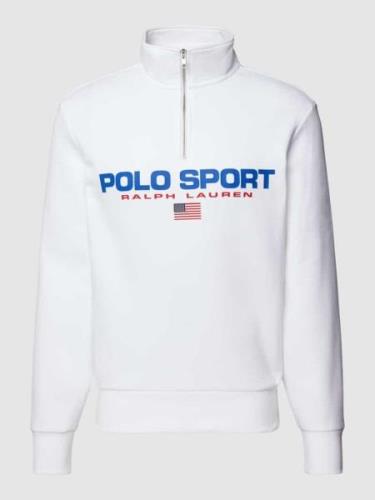 POLO SPORT Troyer mit Label-Print in Weiss, Größe XXL