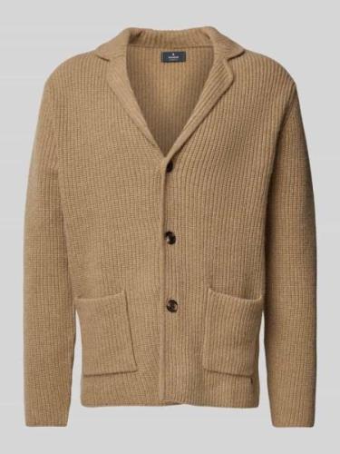 RAGMAN Wolljacke mit Reverskragen in Camel, Größe L