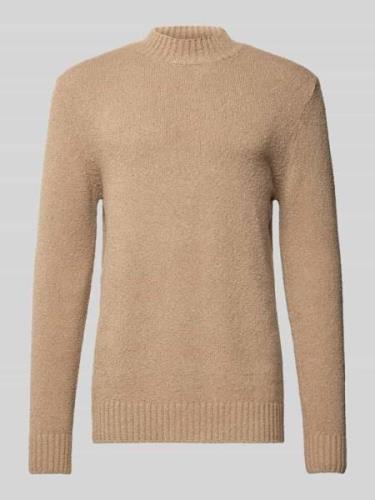 Drykorn Strickpullover mit Stehkragen Modell 'ZAYYN' in Beige, Größe L