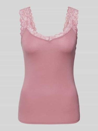 Vero Moda Slim Fit Trägertop mit Spitzenbesatz Modell 'ROSA' in Altros...