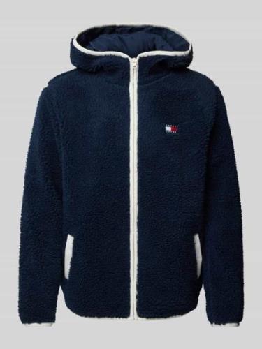 Tommy Jeans Sherpa Jacket mit Label-Patch in Dunkelblau, Größe L