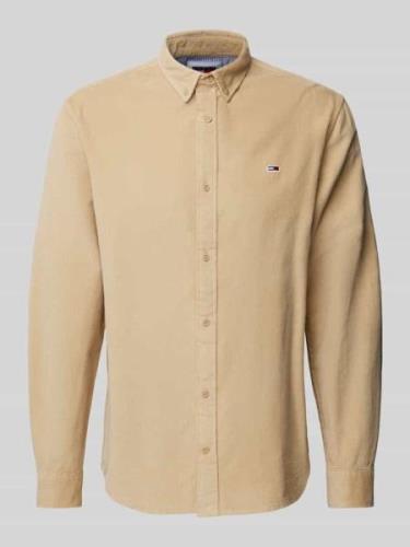 Tommy Jeans Regular Fit Cordhemd in Beige, Größe L