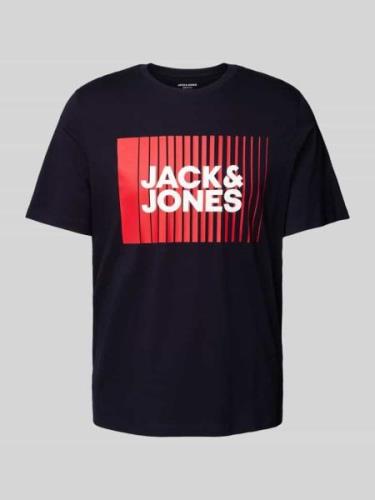 Jack & Jones T-Shirt mit Label-Print Modell 'CORP' in Black, Größe L