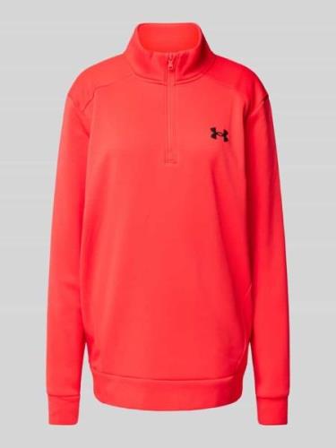 Under Armour Sweatshirt mit Troyer-Kragen in Hellrot, Größe L