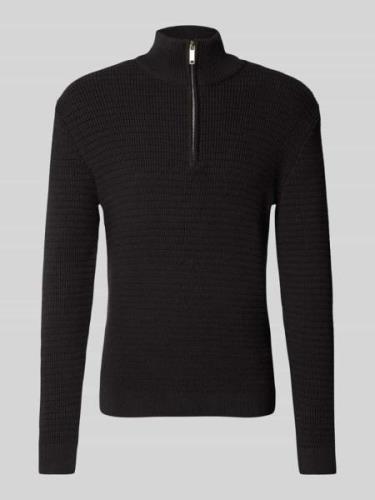 SELECTED HOMME Strickpullover mit Stehkragen Modell 'THEO' in Black, G...