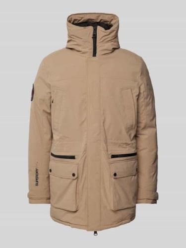 Superdry Parka mit Stehkragen in Sand, Größe L