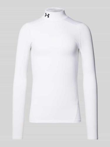 Under Armour Longsleeve mit Stehkragen und Logo-Stitching in Weiss, Gr...