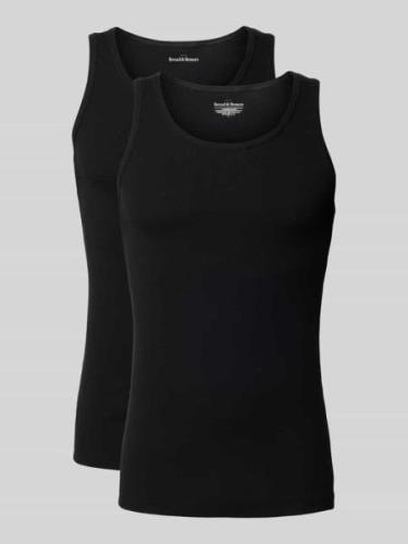 Bread & Boxers Tanktop mit gerippten Abschlüssen in Black, Größe L