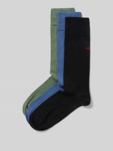 HUGO Socken mit Label-Print im 3er-Pack in Gruen, Größe 39-42