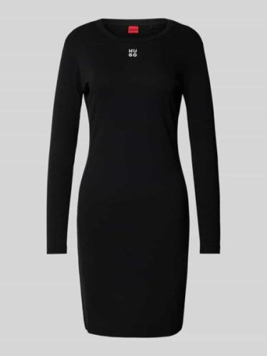 HUGO Minikleid mit Label-Stitching Modell 'Nemalia' in Black, Größe L