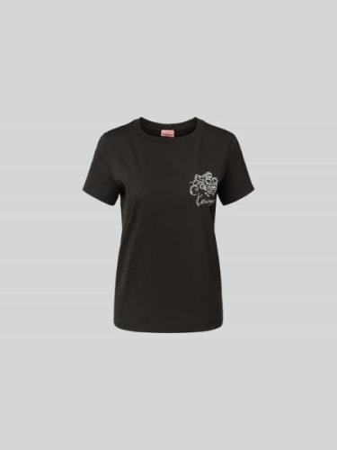 Kenzo T-Shirt mit Label-Print in Black, Größe L