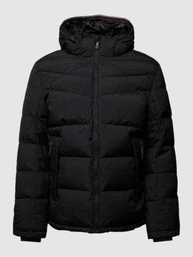 Tom Tailor Steppjacke in unifarbenem Design mit Label-Details in Black...