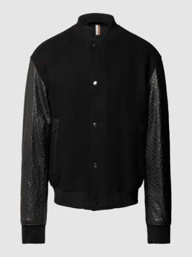 BOSS Blouson aus Schurwoll-Mix Modell 'Motiver' in Black, Größe 48