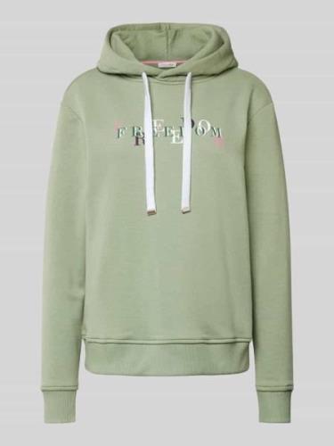 Christian Berg Woman Hoodie mit Statement-Print in Schilf, Größe L