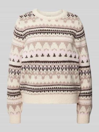 Only Regular Fit Strickpullover mit winterlichem Muster Modell 'MONTAN...