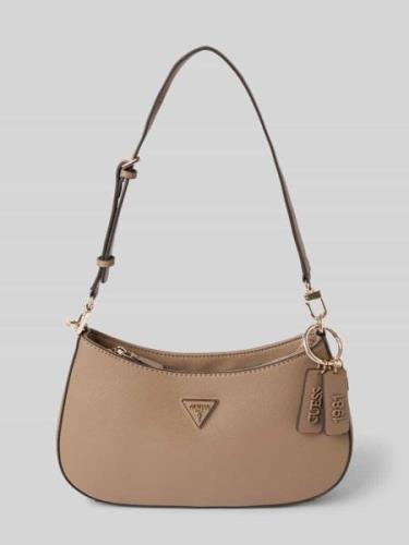 Guess Handtasche mit Label-Anhänger Modell 'NOELLE' in Taupe, Größe 1