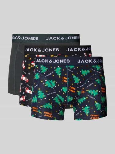 Jack & Jones Trunks mit elastischem Logo-Bund Modell 'HOLLY' im 3er-Pa...