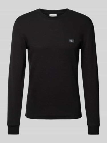 Calvin Klein Jeans Longsleeve mit Label-Stitching in Black, Größe L