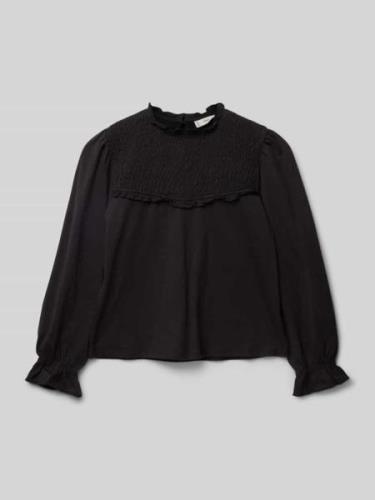 Mango Longsleeve mit Smok-Details Modell 'mixi' in Black, Größe 128