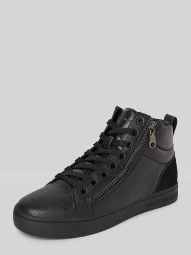 Calvin Klein Jeans Ledersneaker mit seitlichem Reißverschluss in Black...