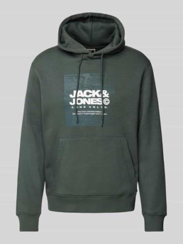 Jack & Jones Comfort Fit Hoodie aus Baumwoll-Mix mit gummiertem Print ...