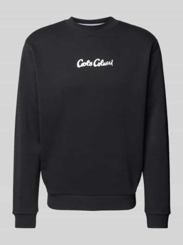 CARLO COLUCCI Sweatshirt mit Label-Print in Black, Größe L