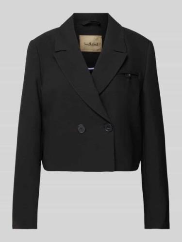 Smith and Soul Cropped Blazer mit Reverskragen in Black, Größe L