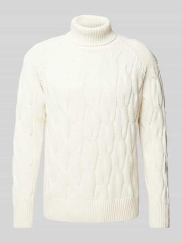 SELECTED HOMME Strickpullover mit Rollkragen Modell 'CALLO' in Offwhit...