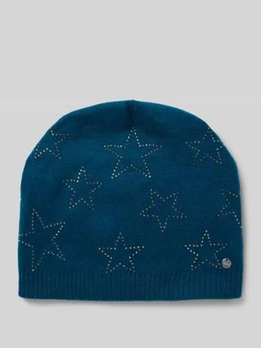 CAPELLI NEW YORK Beanie mit Label-Detail und Woll-Anteil in Petrol, Gr...