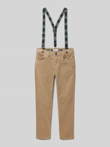 Name It Slim Fit Cordhose mit Hosenträgern Modell 'RYAN' in Camel, Grö...