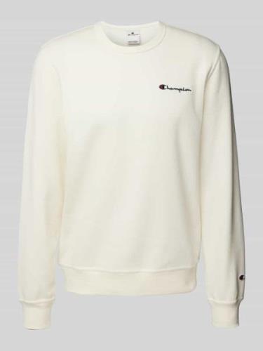 CHAMPION Sweatshirt mit Label-Stitching in Offwhite, Größe L