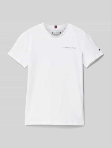 Tommy Hilfiger Teens T-Shirt mit Logo-Stitching in Weiss, Größe 128