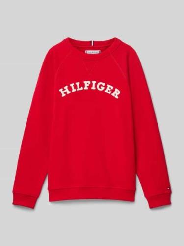 Tommy Hilfiger Teens Sweatshirt mit Label-Stitching in Rot, Größe 128