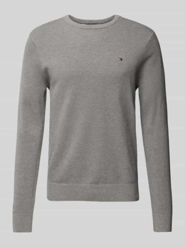 CK Calvin Klein Strickpullover mit Rundhalsausschnitt in Hellgrau, Grö...