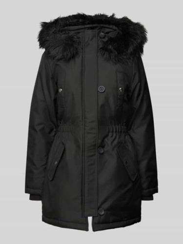 Only Taillierter Parka mit Kunstfellbesatz Modell 'IRIS' in Black, Grö...