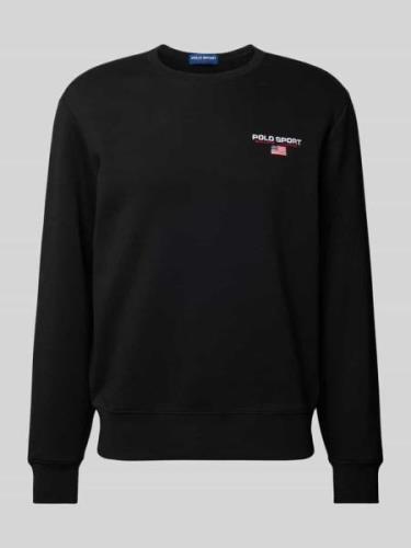 POLO SPORT Sweatshirt mit Label-Stitching in Black, Größe L