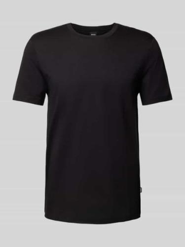 BOSS T-Shirt mit geripptem Rundhalsausschnitt Modell 'Tessler' in Blac...