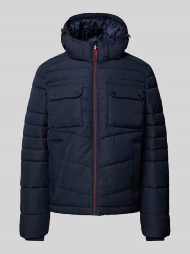 s.Oliver RED LABEL Regular Fit Steppjacke mit Stehkragen in Blau, Größ...