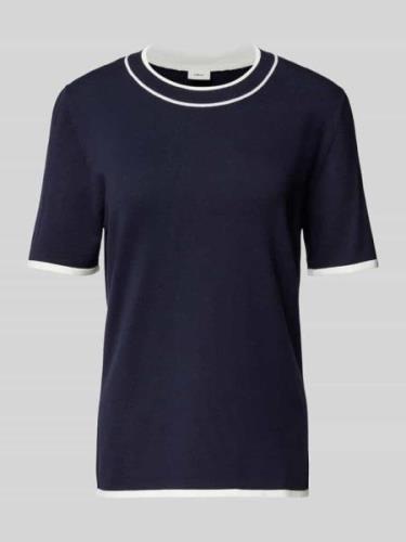 s.Oliver BLACK LABEL Regular Fit Strick-Shirt aus Viskose-Mix mit Kont...