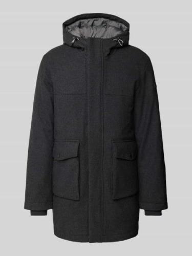 s.Oliver BLACK LABEL Relaxed Fit Parka aus Woll-Mix mit Kapuze in Anth...