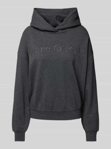 MARC O POLO Hoodie mit Label-Stitching in Anthrazit Melange, Größe L